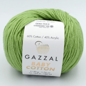Пряжа Gazzal Baby Cotton 3448 зелёный
