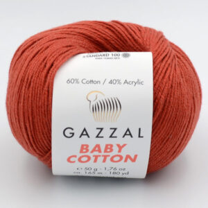 Пряжа Gazzal Baby Cotton 3453 терракотовый