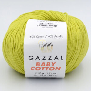 Пряжа Gazzal Baby Cotton 3457 светло-оливковый