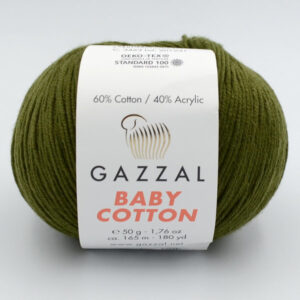 Пряжа Gazzal Baby Cotton 3463 хаки