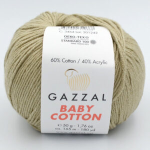 Пряжа Gazzal Baby Cotton 3464 оливково-бежевый