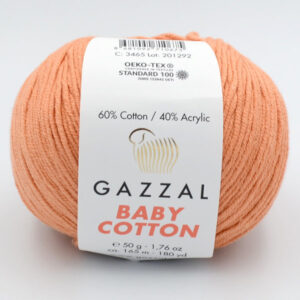 Пряжа Gazzal Baby Cotton 3465 карамельно персиковый