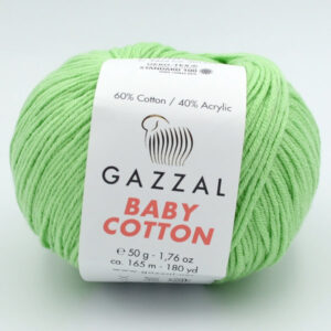 Пряжа Gazzal Baby Cotton 3466 мятно-салатовый