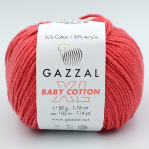 Пряжа Gazzal Baby Cotton XL коралловый 3418XL
