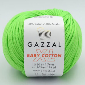 Пряжа Gazzal Baby Cotton XL салатовый 3427XL