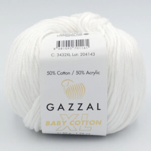 Пряжа Gazzal Baby Cotton XL белый 3432XL