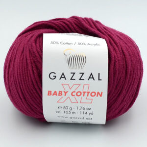 Пряжа Gazzal Baby Cotton XL бордо 3442XL