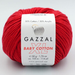 Пряжа Gazzal Baby Cotton XL красный 3443XL