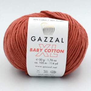 Пряжа Gazzal Baby Cotton XL светло-терракотовый 3454XL