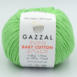 Пряжа Gazzal Baby Cotton XL салатовый 3466XL