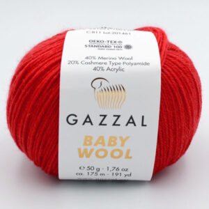 Пряжа Gazzal Baby Wool 811 червоний