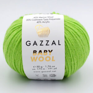 Пряжа Gazzal Baby Wool 821 ярко-зеленый