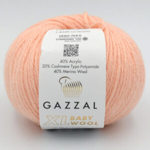 Пряжа Gazzal Baby Wool XL персик 834XL