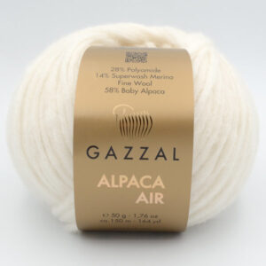 Пряжа Gazzal Alpaca Air 70 молочно-білий