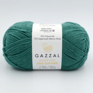 Пряжа Gazzal Happy Feet Uni Colors 3561 зелений