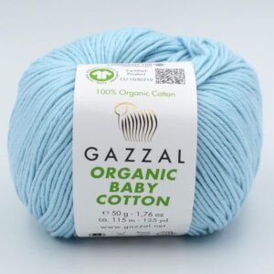 Пряжа Gazzal Organic Baby Cotton 423 блакитний
