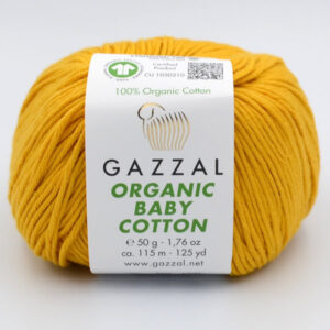 Пряжа Gazzal Organic Baby Cotton 447 гірчично-помаранчевий