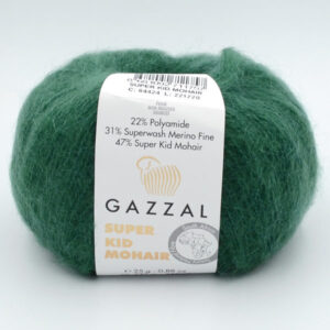 Пряжа Gazzal Super Kid Mohair 64424 зелений
