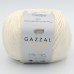 Пряжа Gazzal Wool 115 молочно-белый 3300