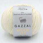 Пряжа Gazzal Wool 115 молочный 3301
