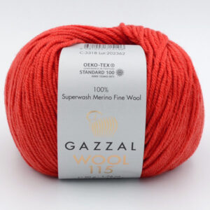 Пряжа Gazzal Wool 115 світло-червоний 3318
