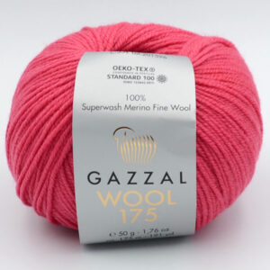 Пряжа Gazzal Wool 175 рожево-кораловий 332