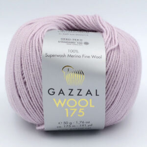 Пряжа Gazzal Wool 175 світлий бузок 349