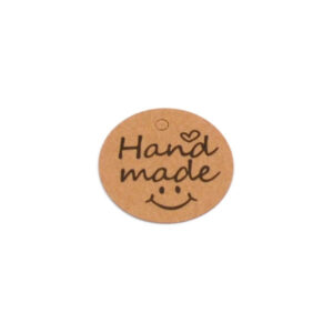 Бірка з крафт картону Hand made 30 мм