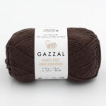 Пряжа Gazzal Happy Feet Uni Colors 3558 сіро-коричневий