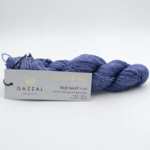 Пряжа Gazzal Wool Silk True Navy 11163 джинсовый