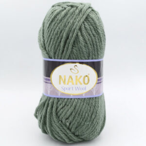 Пряжа Nako Sport Wool 1631 серо-зеленый