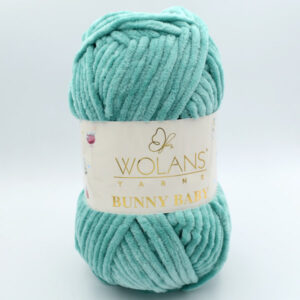 Пряжа Wolans Bunny Baby 100-56 зелена бірюза