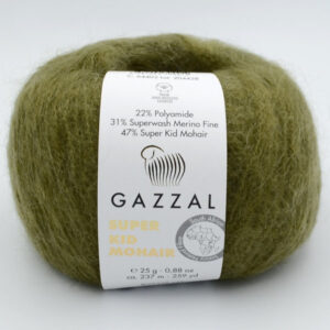 Пряжа Gazzal Super Kid Mohair 64402 хакі