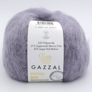 Пряжа Gazzal Super Kid Mohair 64411 сірий