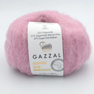 Пряжа Gazzal Super Kid Mohair 64412 рожевий