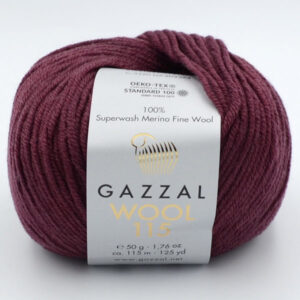 Пряжа Gazzal Wool 115 темно-вишневый 3320