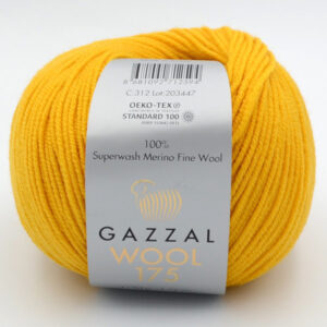 Пряжа Gazzal Wool 175 гірчично-жовтий 312