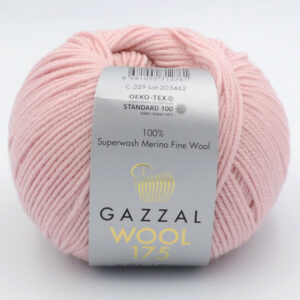 Пряжа Gazzal Wool 175 рожева пудра 329