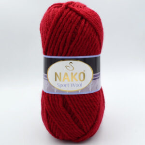 Пряжа Nako Sport Wool 3641 темно-красный