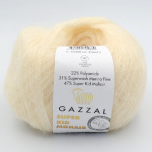Пряжа Gazzal Super Kid Mohair 64408 молочно-бежевий