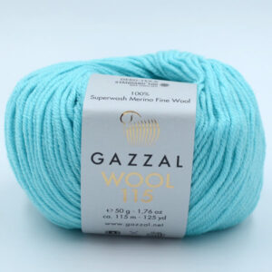 Пряжа Gazzal Wool 115 бірюзовий 3329