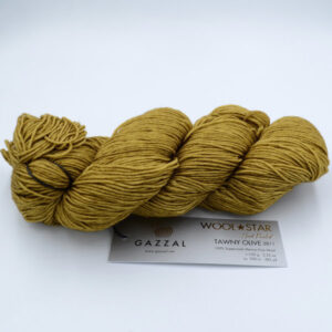 Пряжа Gazzal Wool Star Tawny Olive 3811 гірчично-оливковий