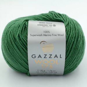 Пряжа Gazzal Wool 175 зелений 318