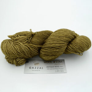 Пряжа Gazzal Wool Star Antique Moss 3813 оливковий