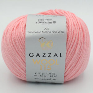 Пряжа Gazzal Wool 115 розовый персик 3321
