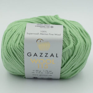 Пряжа Gazzal Wool 115 світло-зелений 3325