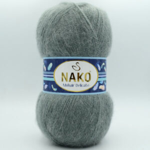 Пряжа Nako Mohair Delicate сіро-зелений 6129 (851)