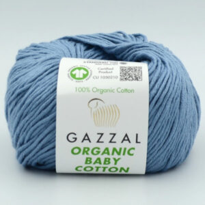 Пряжа Gazzal Organic Baby Cotton 451 блакитний джинс
