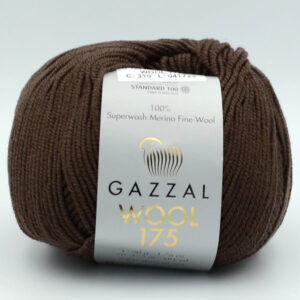 Пряжа Gazzal Wool 175 шоколад 310