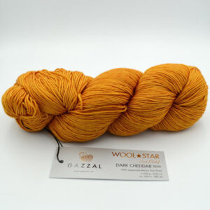 Пряжа Gazzal Wool Star Dark Cheddar 3830 гірчично-помаранчевий